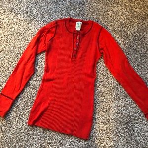 Red sweater thermal top
